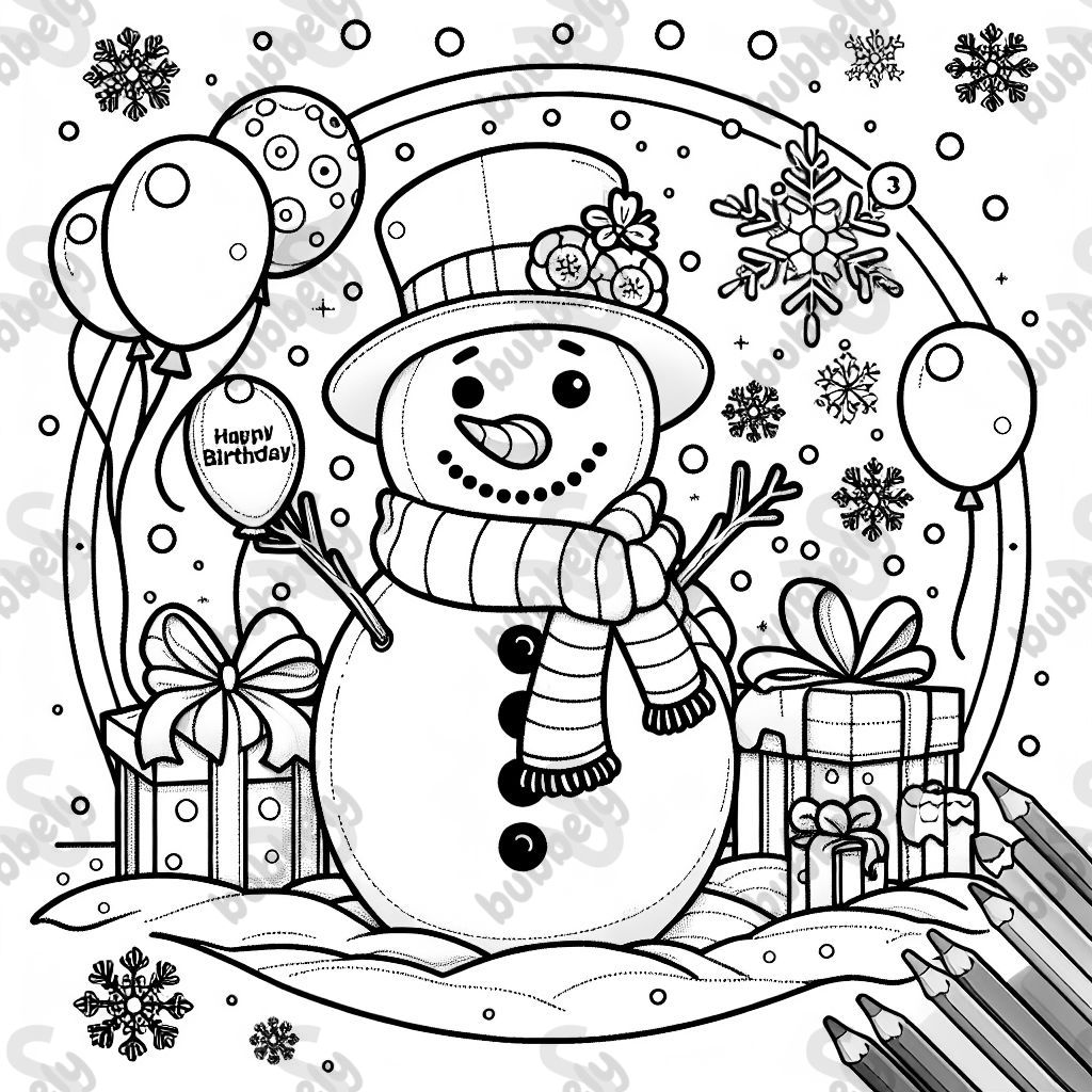 Happy birthday snowman 