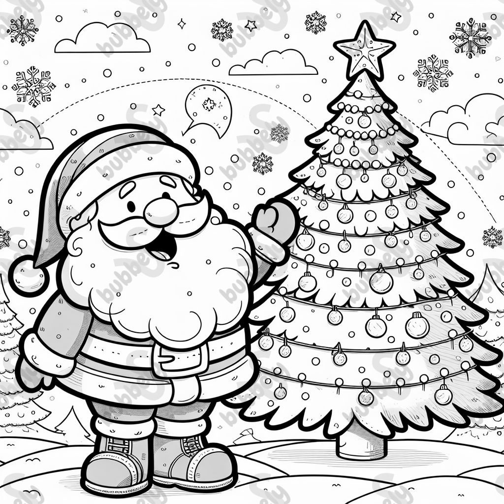 Santa with a Christmas tree