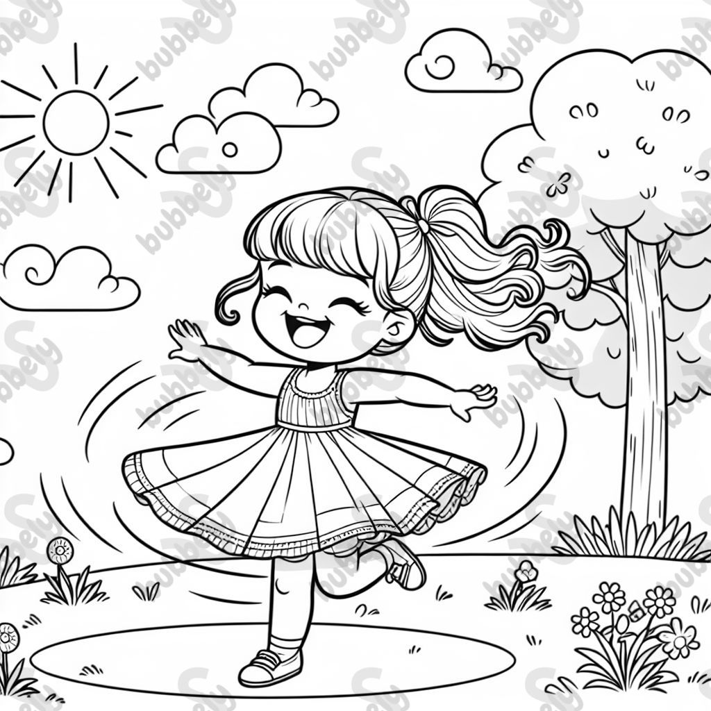 Une fille joue dehors