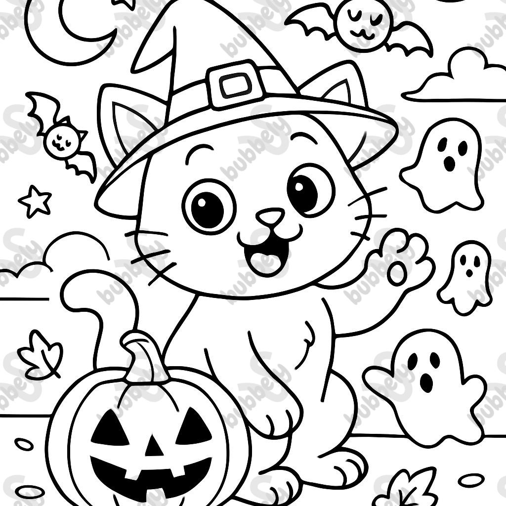 a cute halloween cat