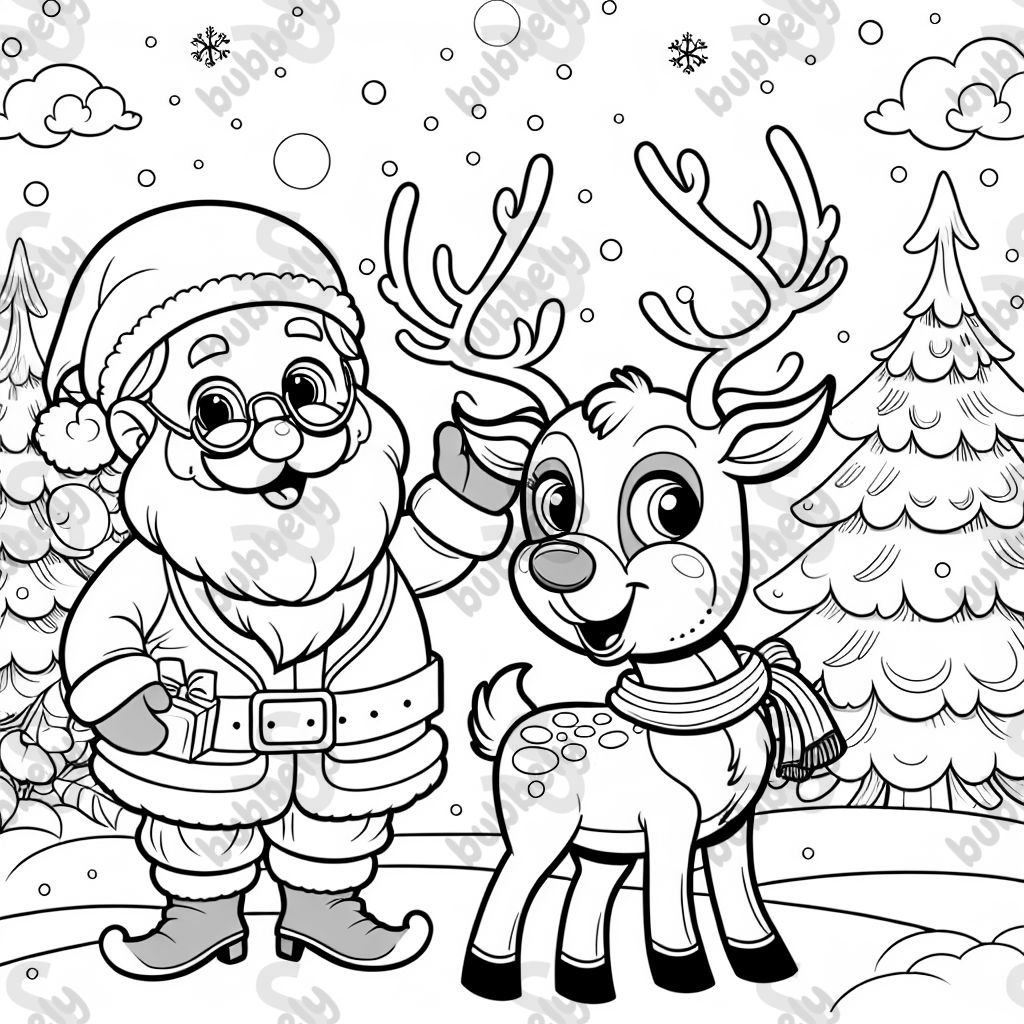 Weihnachtsmann mit rentier