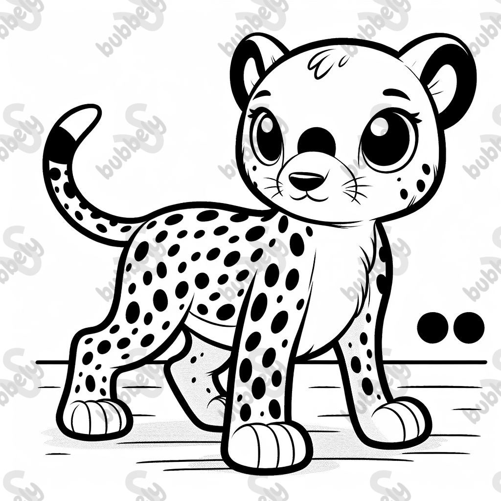 A cheetah is a fast, elegant feline known for its speed and slender body. This coloring page features the cheetah in its natural habitat.