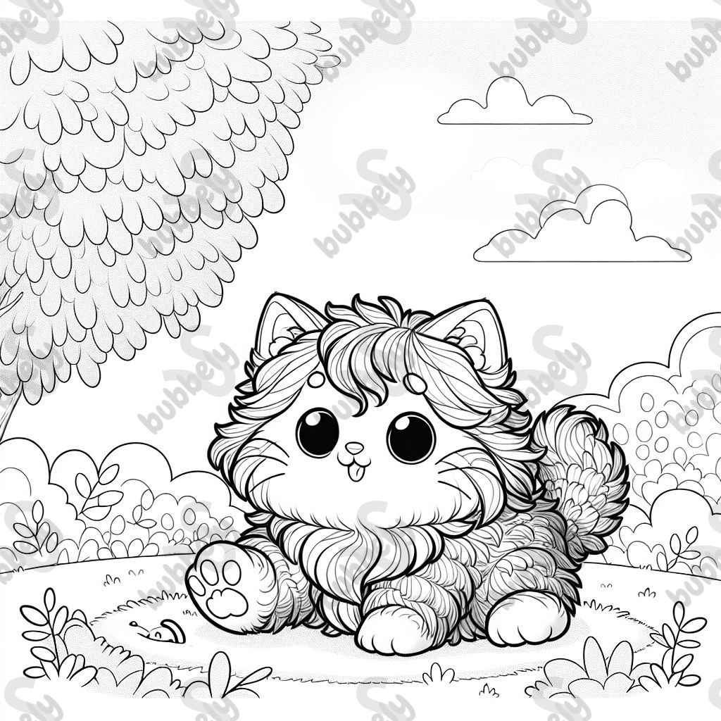 a fluffy tabby cat with dark colored fur