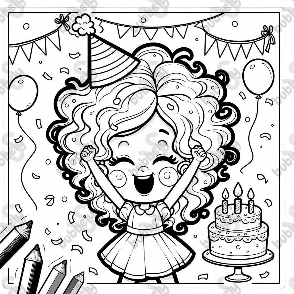 A curly girl celebrating her dad’s birthday