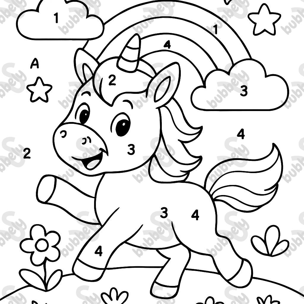 color by number unicorn