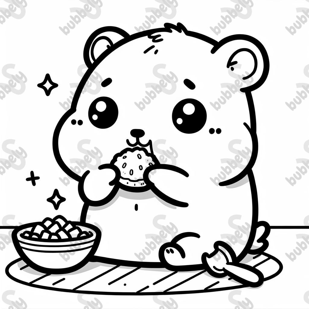 a hamster eating food