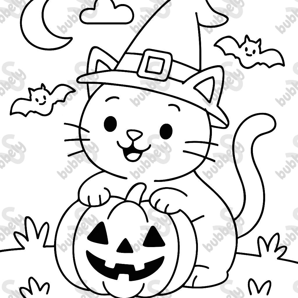 un chat célébrant Halloween