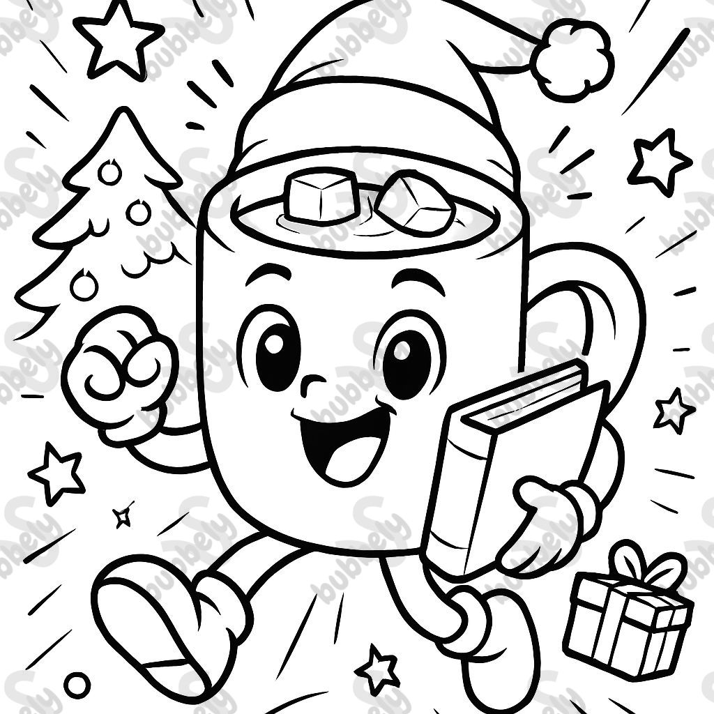 Livre de tasse de cacao kawaii Noël