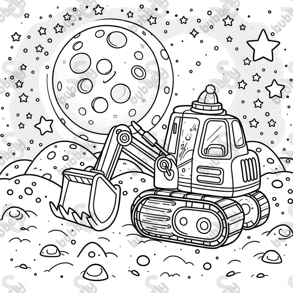 einen Bagger auf dem Mond