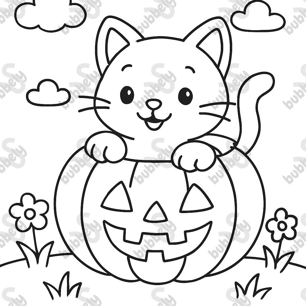 un chaton dans une citrouille un chaton dans une citrouille