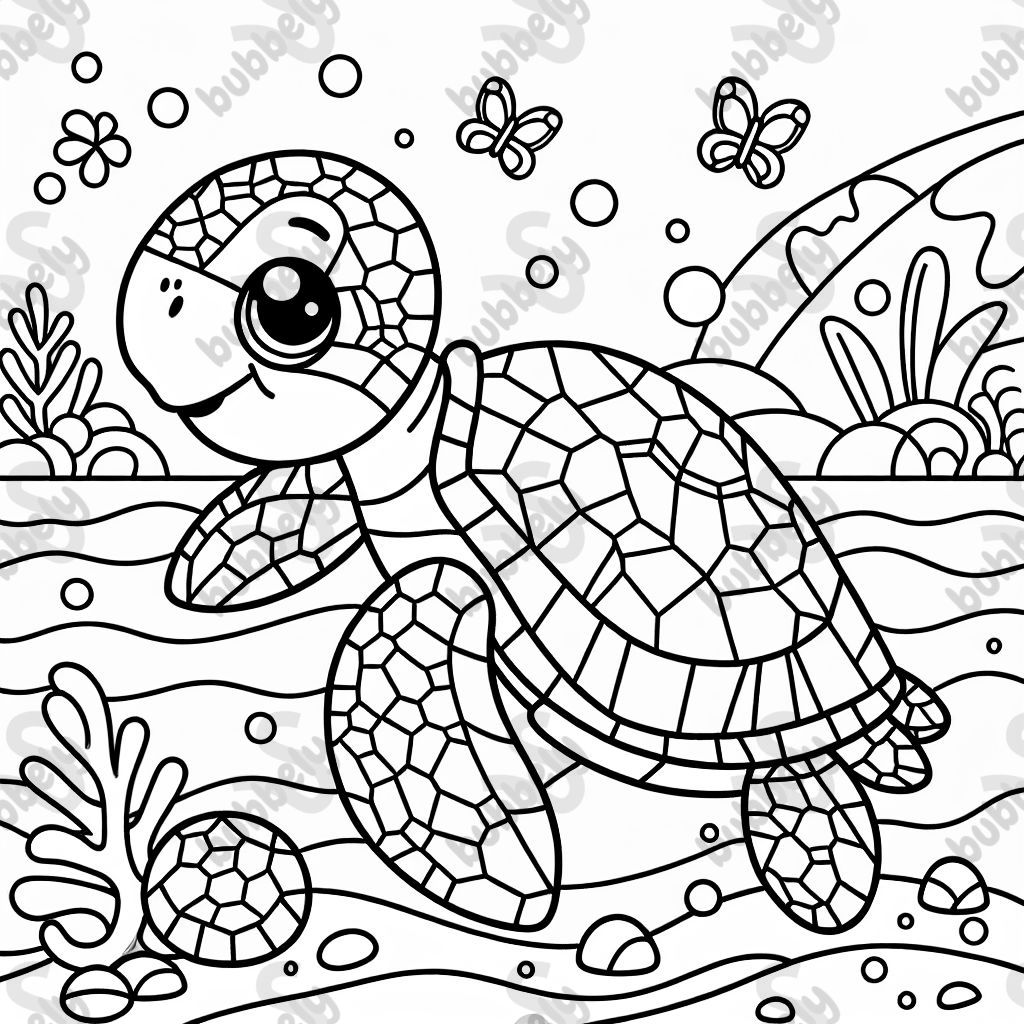 mosaic sea turtle