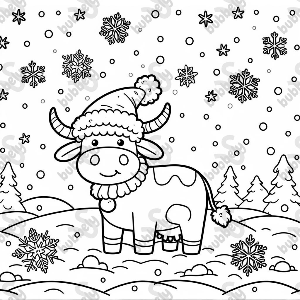 Santa cow snowflakes