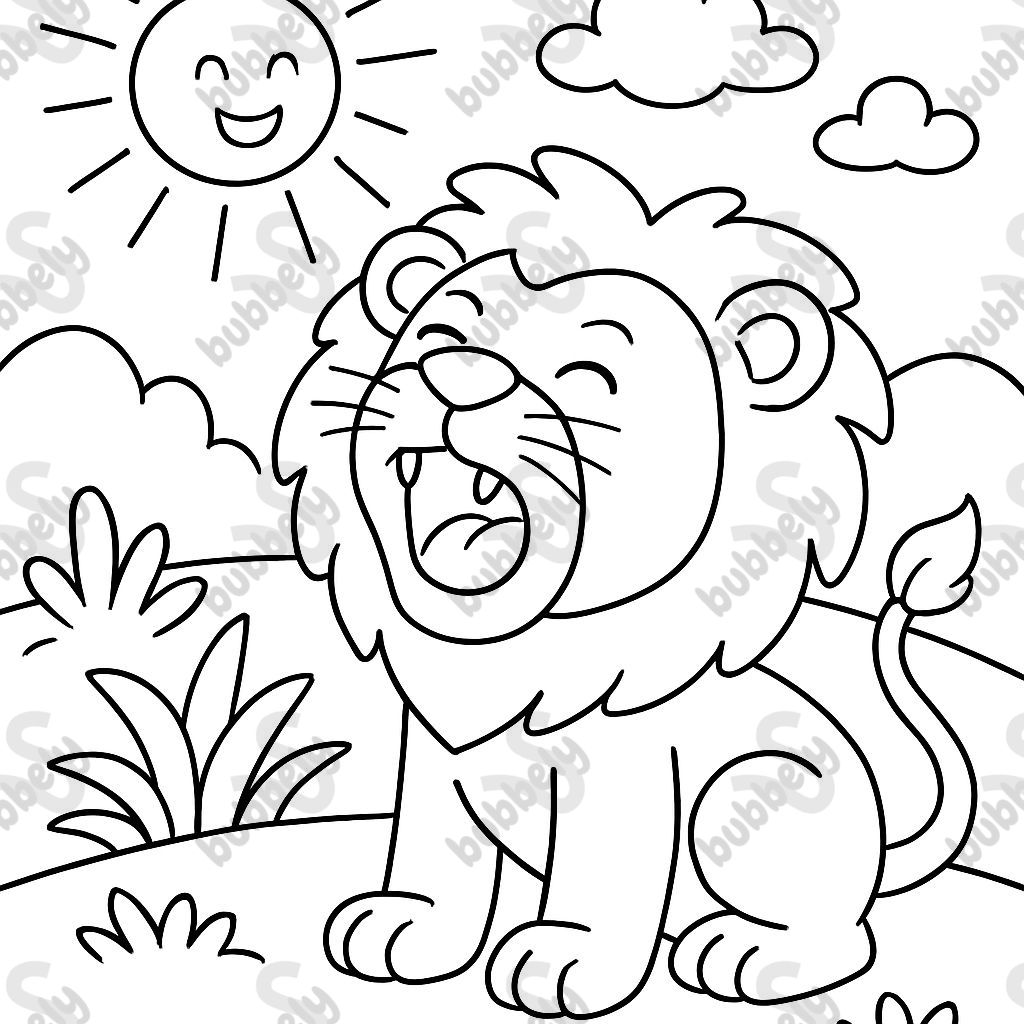 Un lion rugissant au soleil Un lion rugissant au soleil