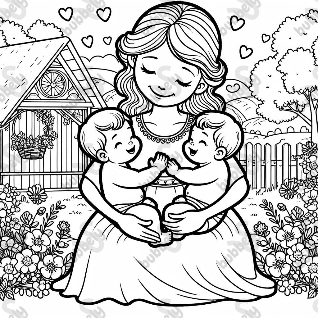 A mum loving twin babies