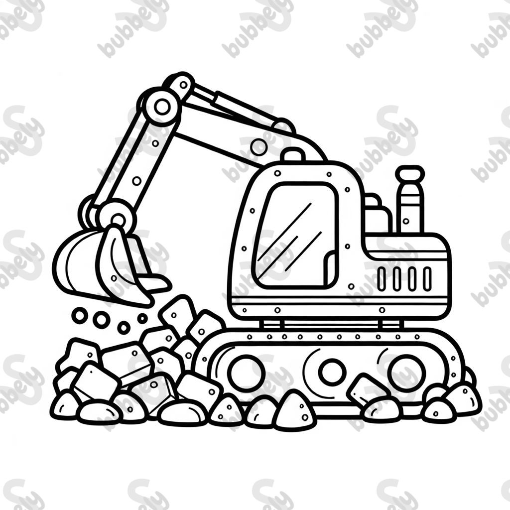 rubble on a digger rubble on a digger