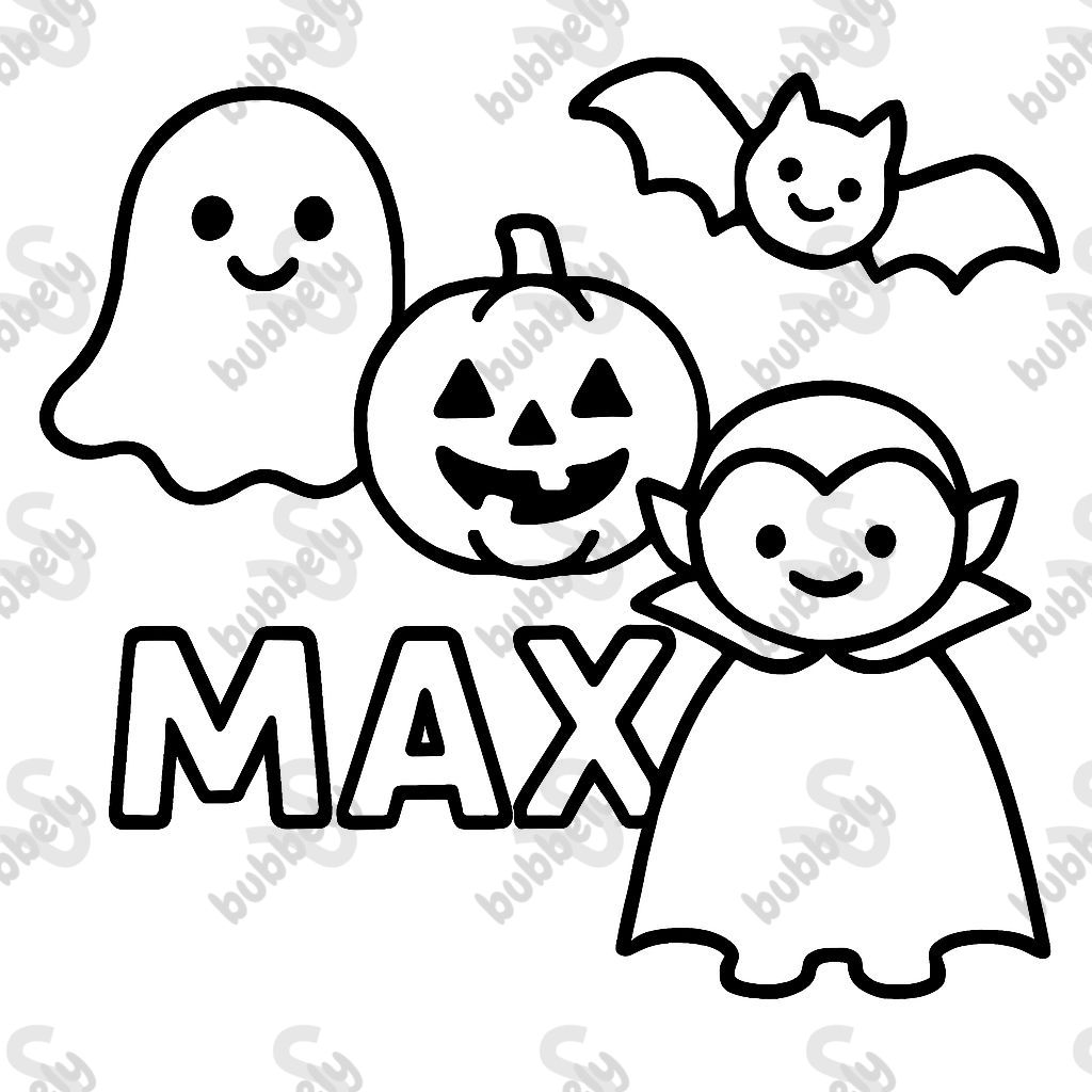 Figurines d'Halloween avec le nom Max