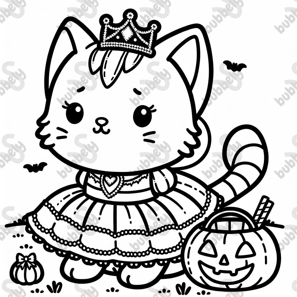 Cat dressed as princess for halloween