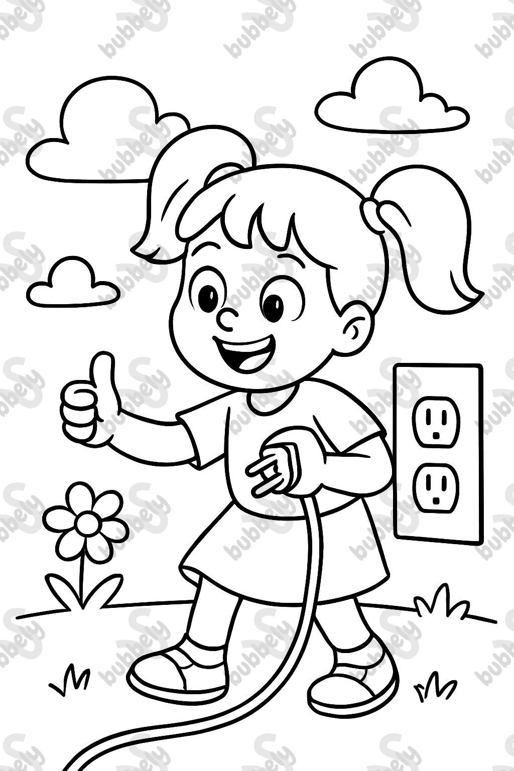 Fille utilisant une prise de lumière de manière responsable. Fille utilisant une prise de lumière de manière responsable.