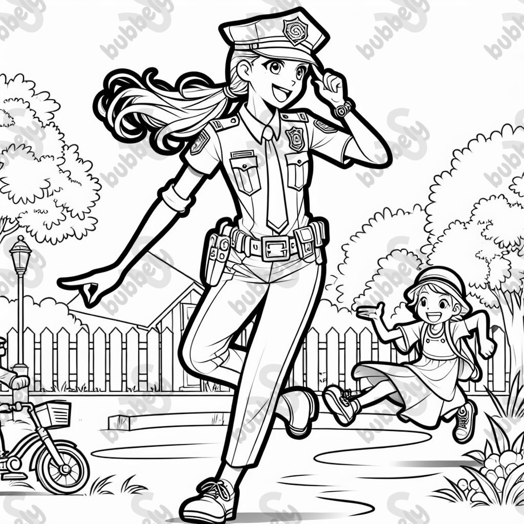 A young woman in police uniform A young woman in police uniform