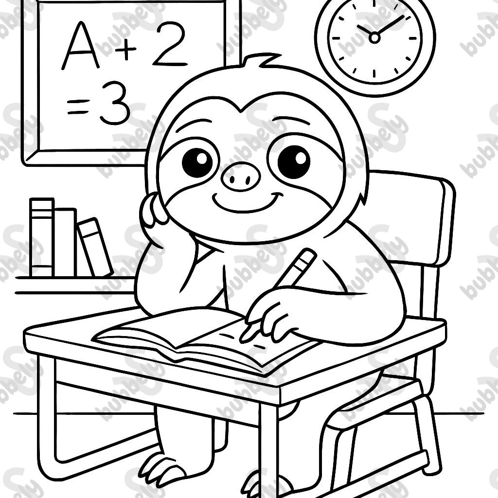 un paresseux apprenant à l'école un paresseux apprenant à l'école