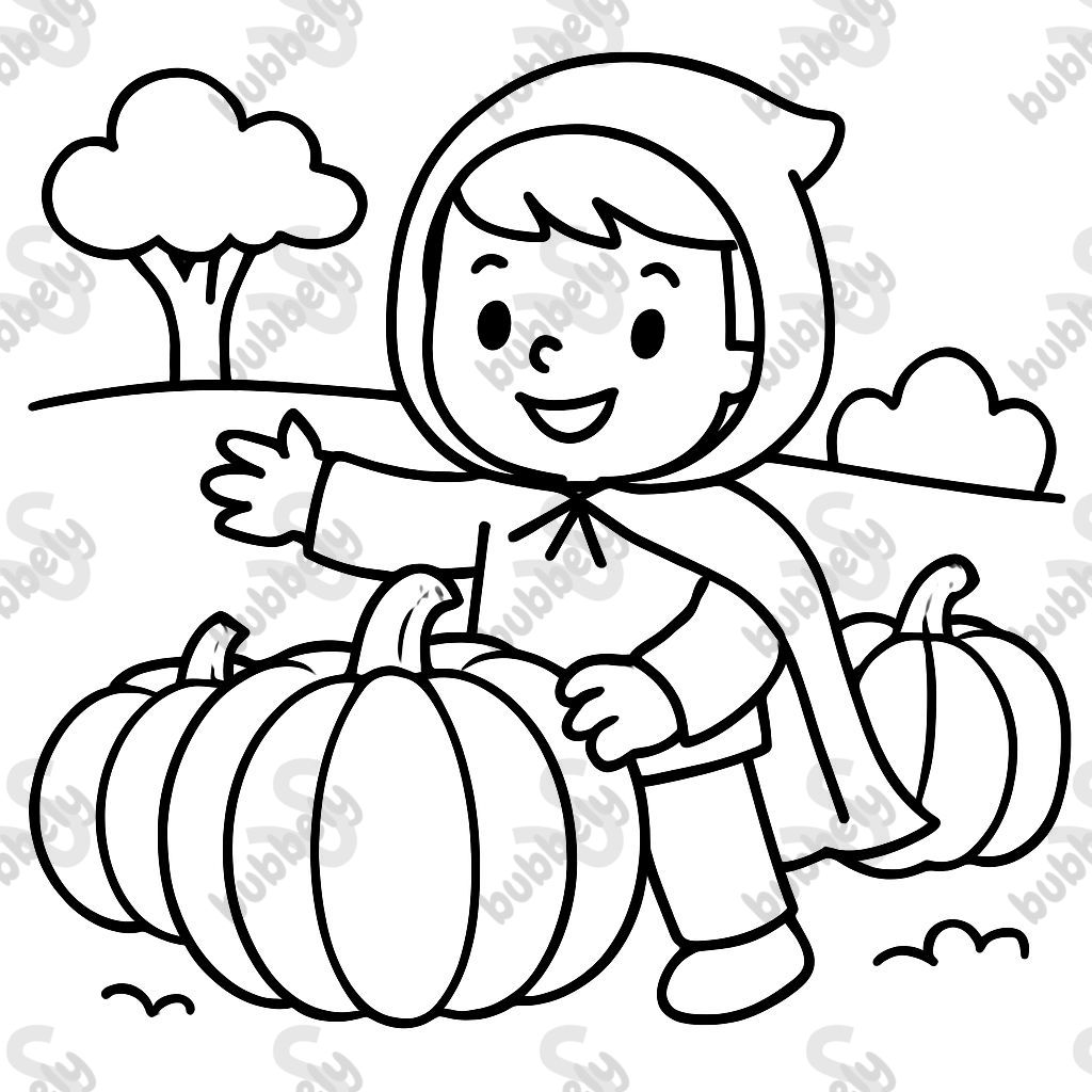 Un garçon jouant pour Halloween dans un champ de citrouilles. Un garçon jouant pour Halloween dans un champ de citrouilles.