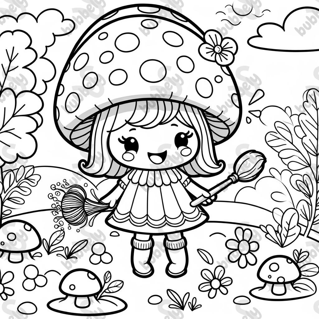 Beautiful mushroom girl