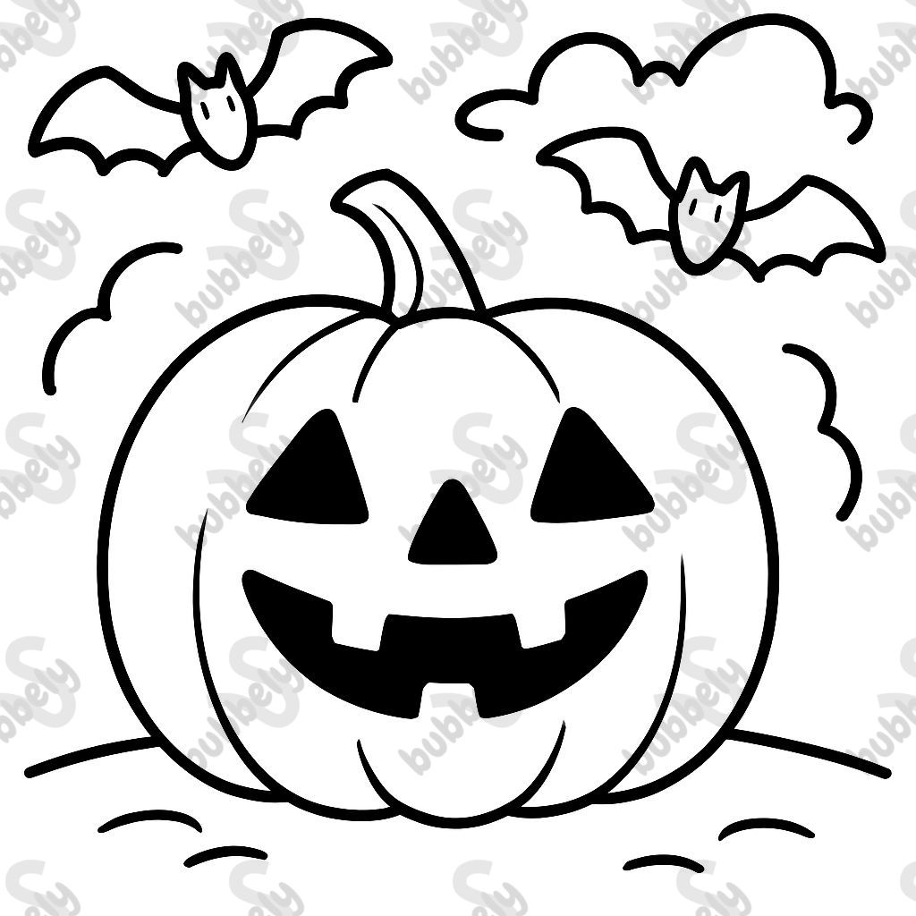 Jack-o'-lanterne d'Halloween et chauves-souris Jack-o'-lanterne d'Halloween et chauves-souris