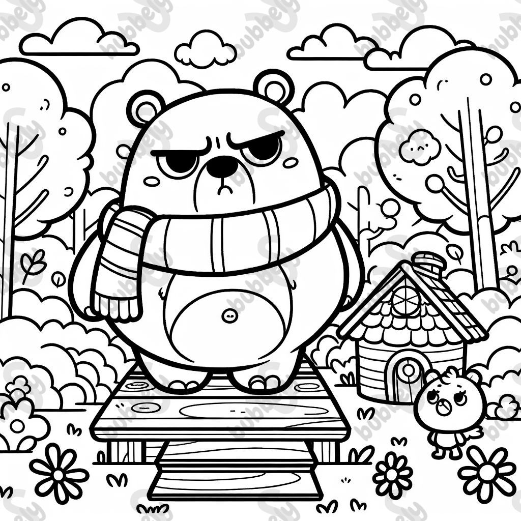 einen grummeligen Bär