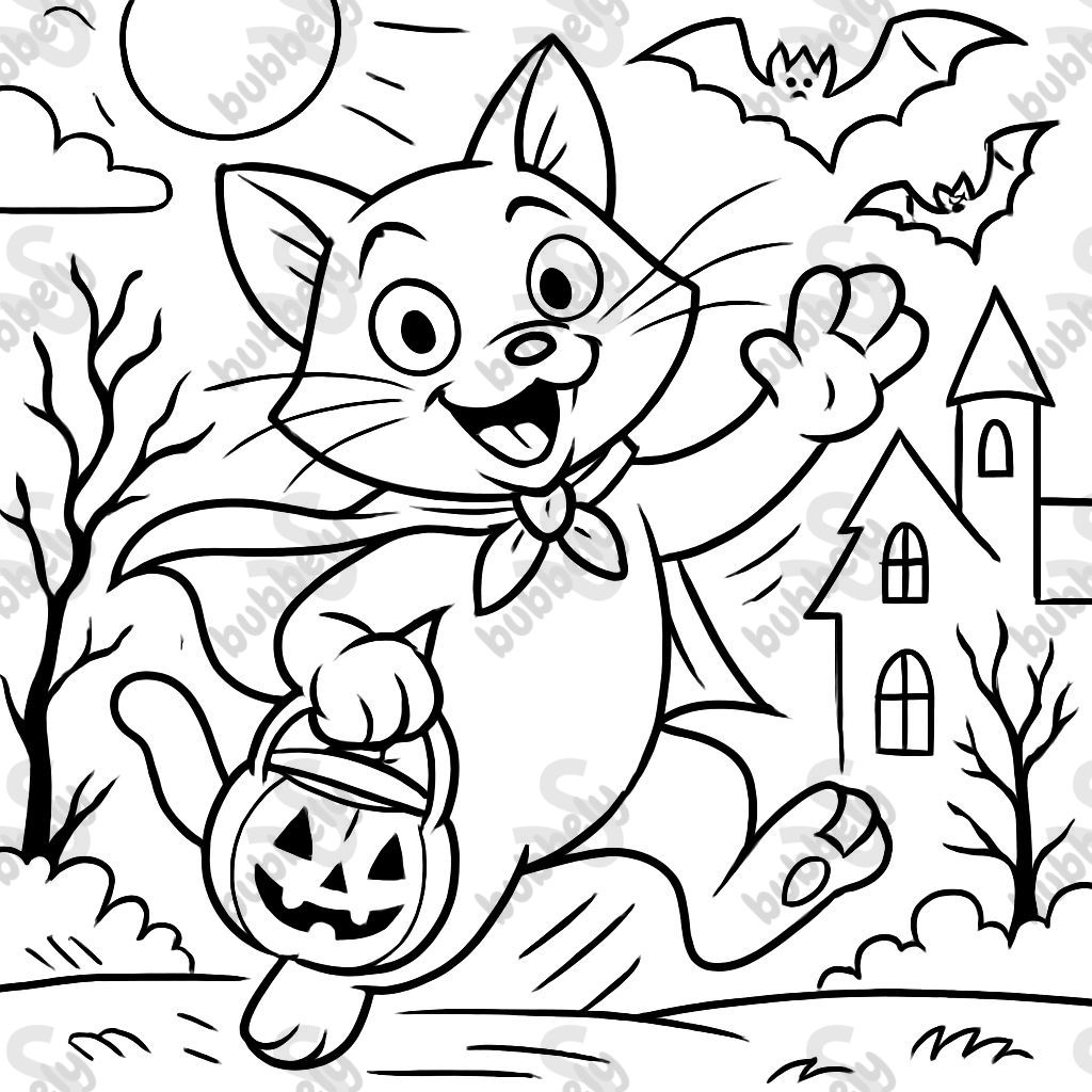 un joli chat d'Halloween