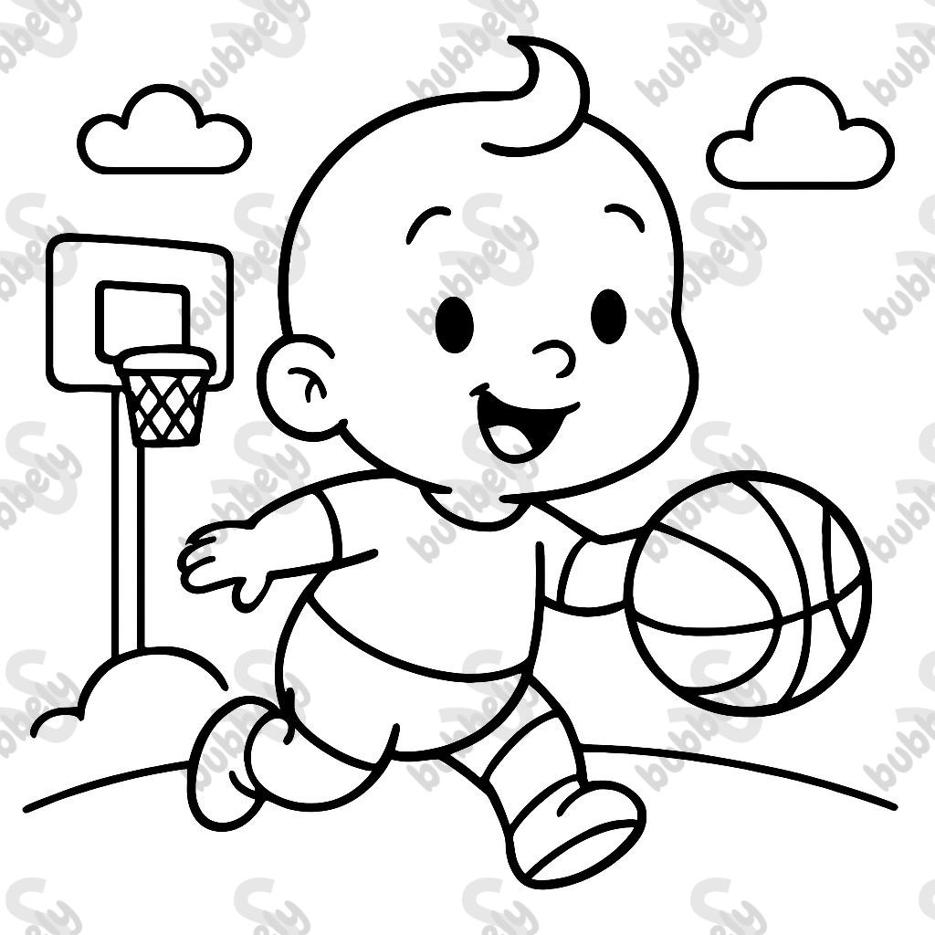 un bébé jouant au basket-ball
