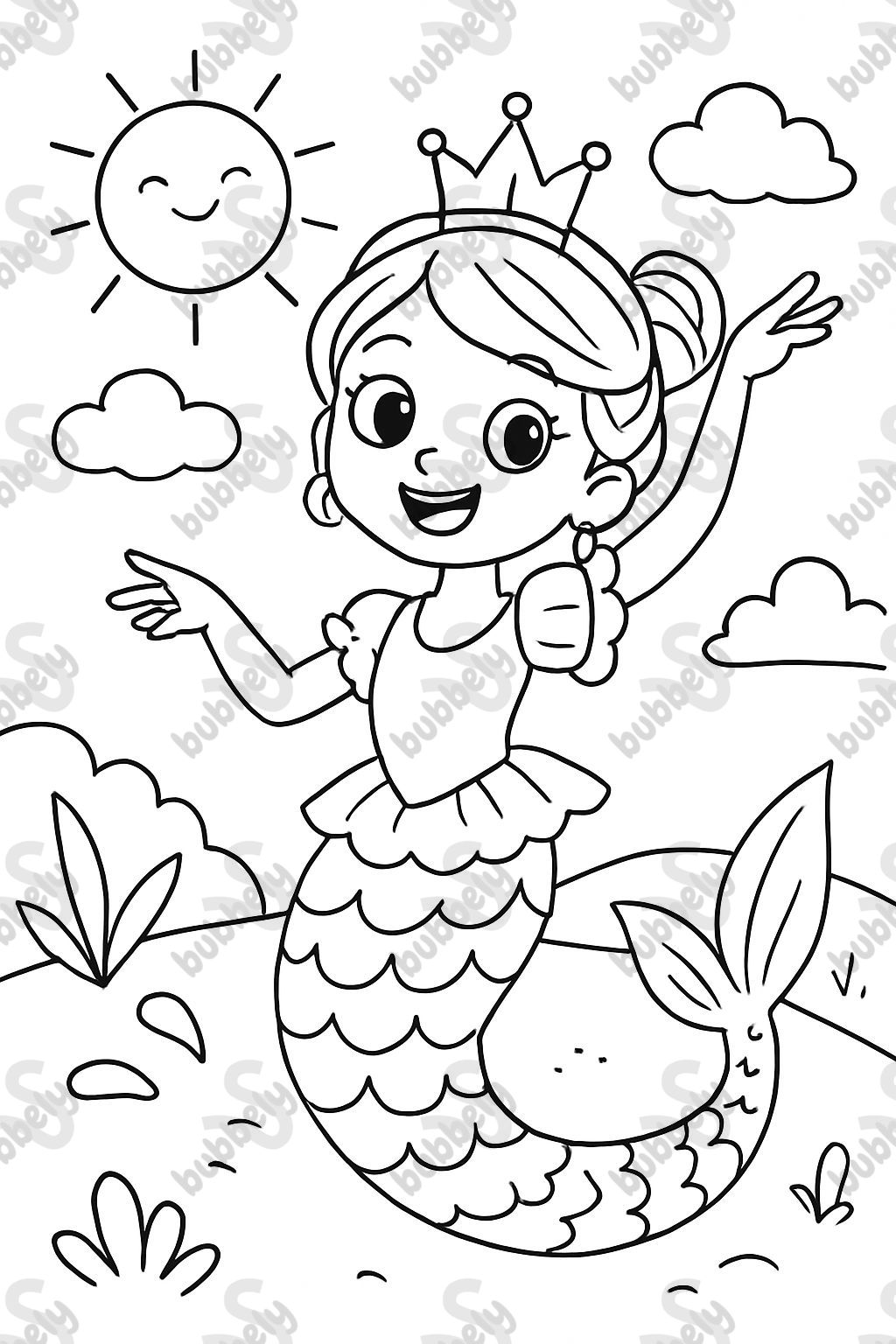 Flamenco dancer with mermaid tail and crown