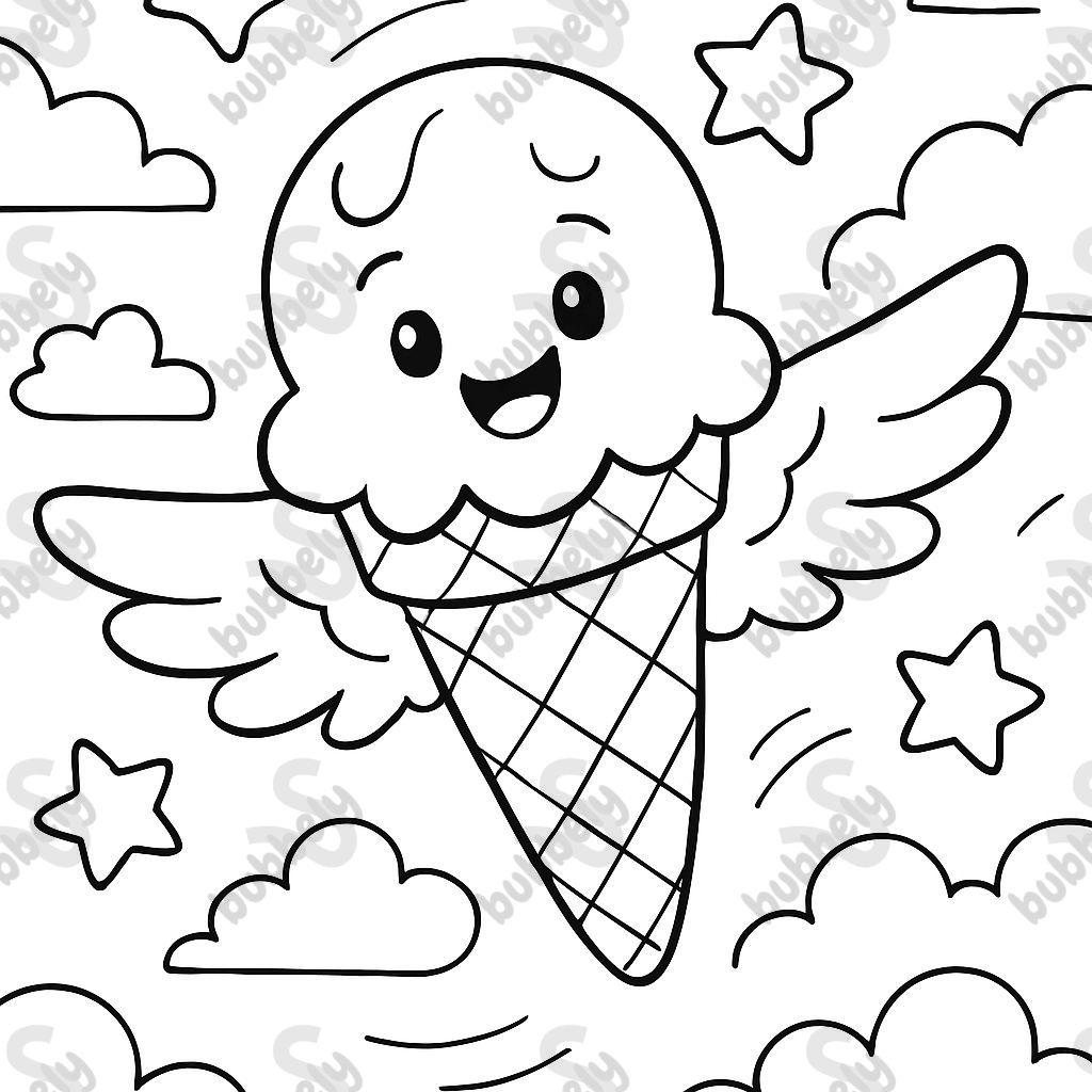 an ice cream cone with wings