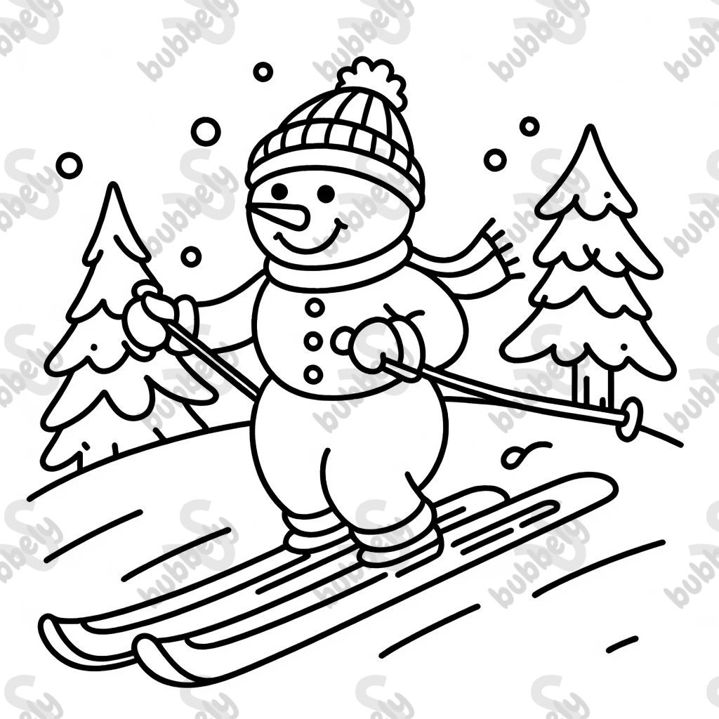 snowman skiing