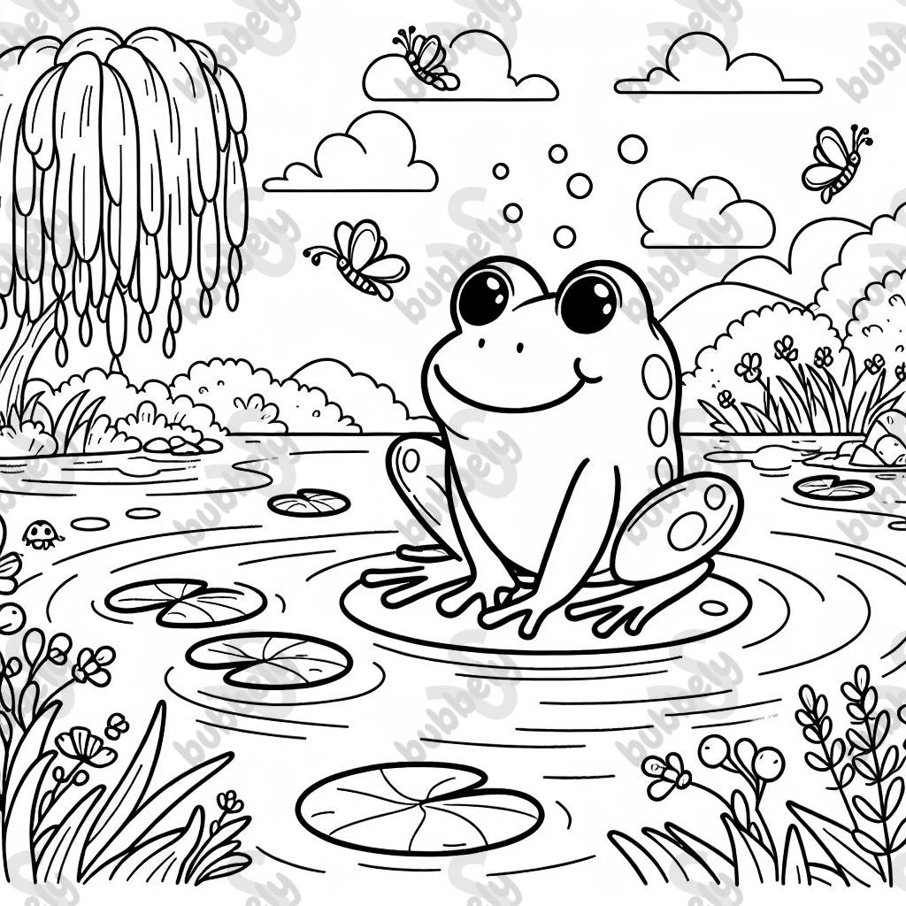 a frog in a pond