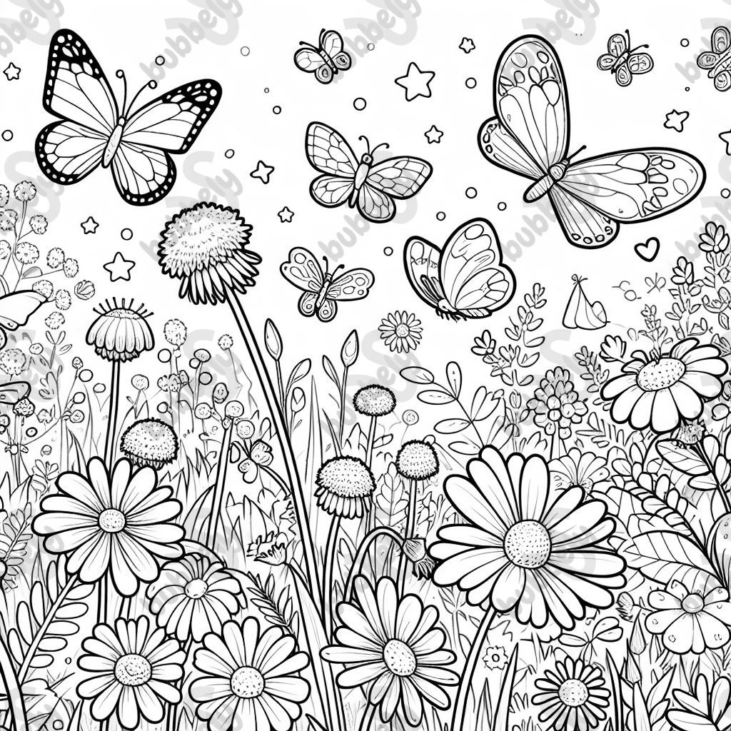 schmetterlinge auf wilder blumenwiese