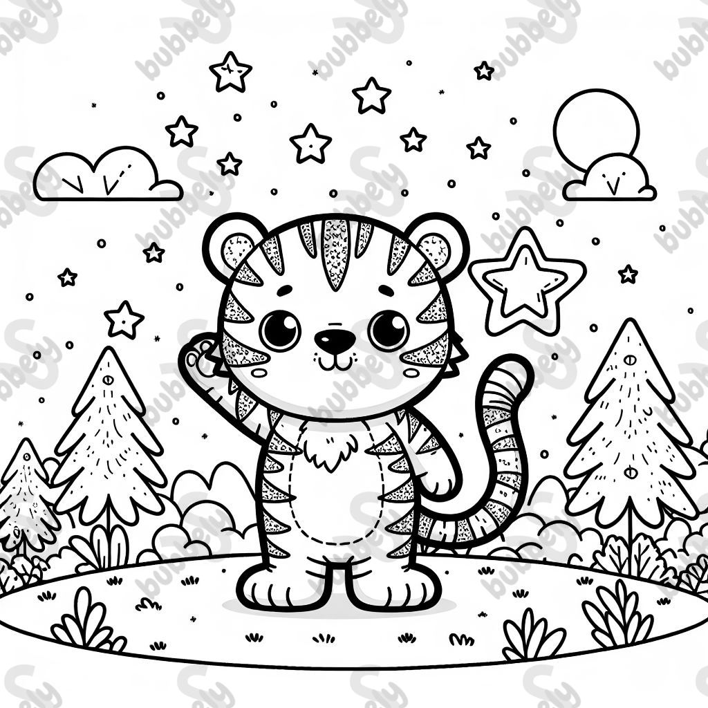 Tiger mit Sternen im Fell