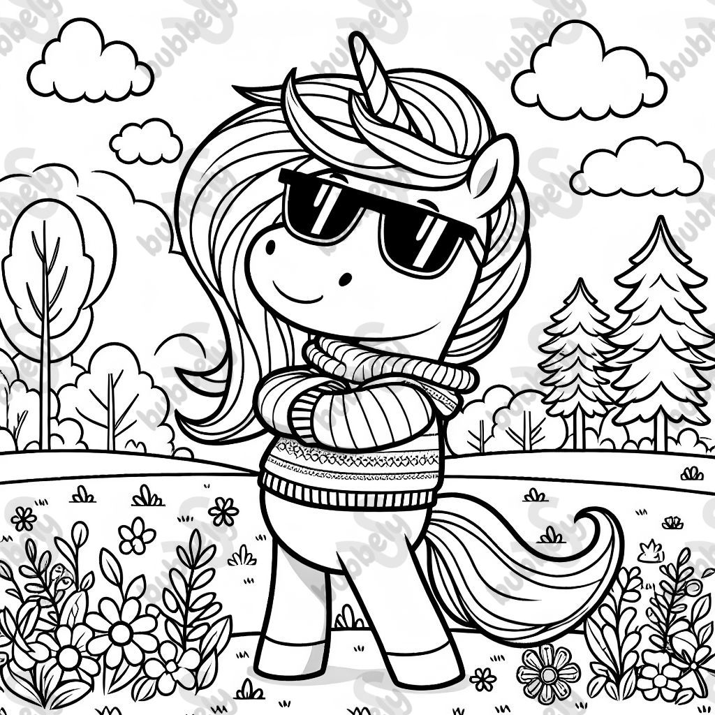 ein cooles Einhorn im Frühlung