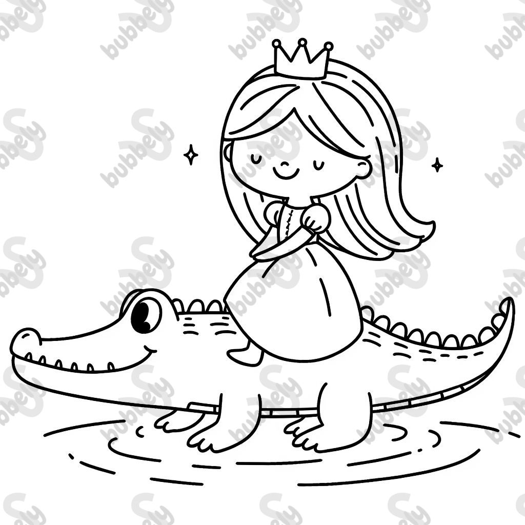 A princess on a crocodile. A princess on a crocodile.