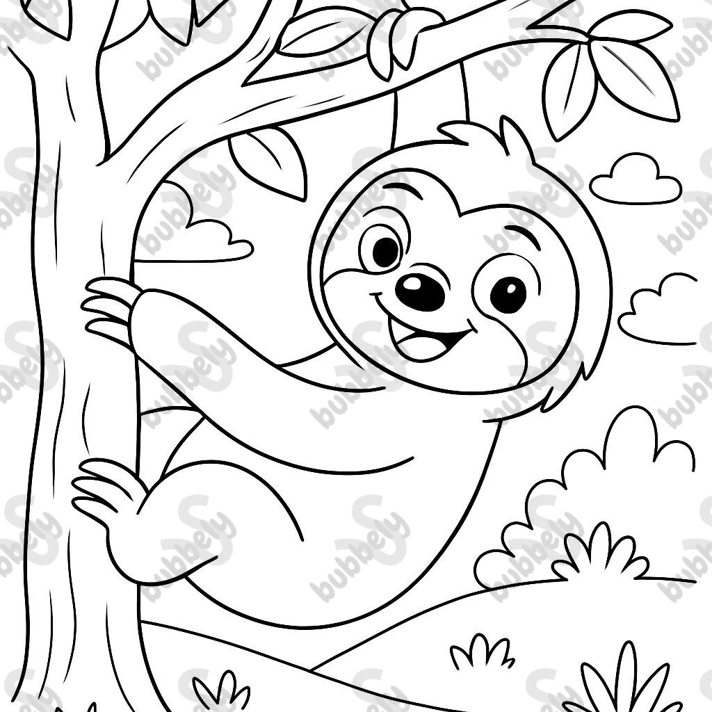 Un paresseux accroché à un arbre