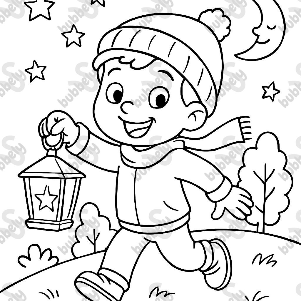 a child with a lantern