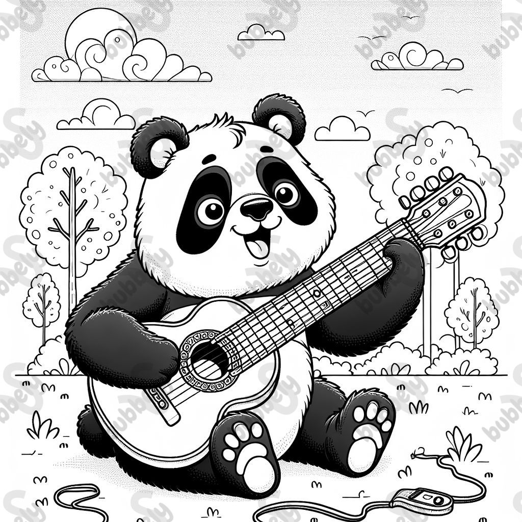 Panda jouant du keytar
