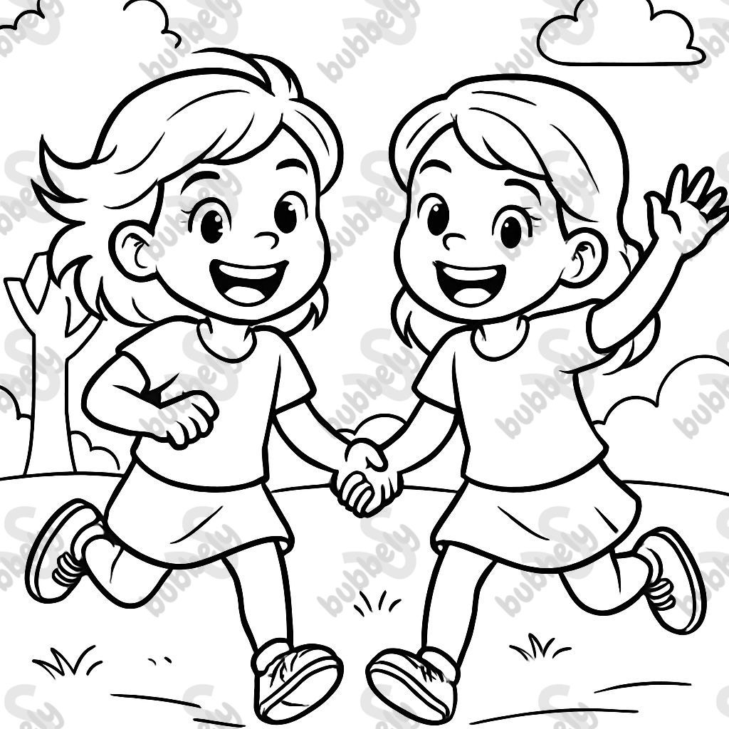 Identical twin girls