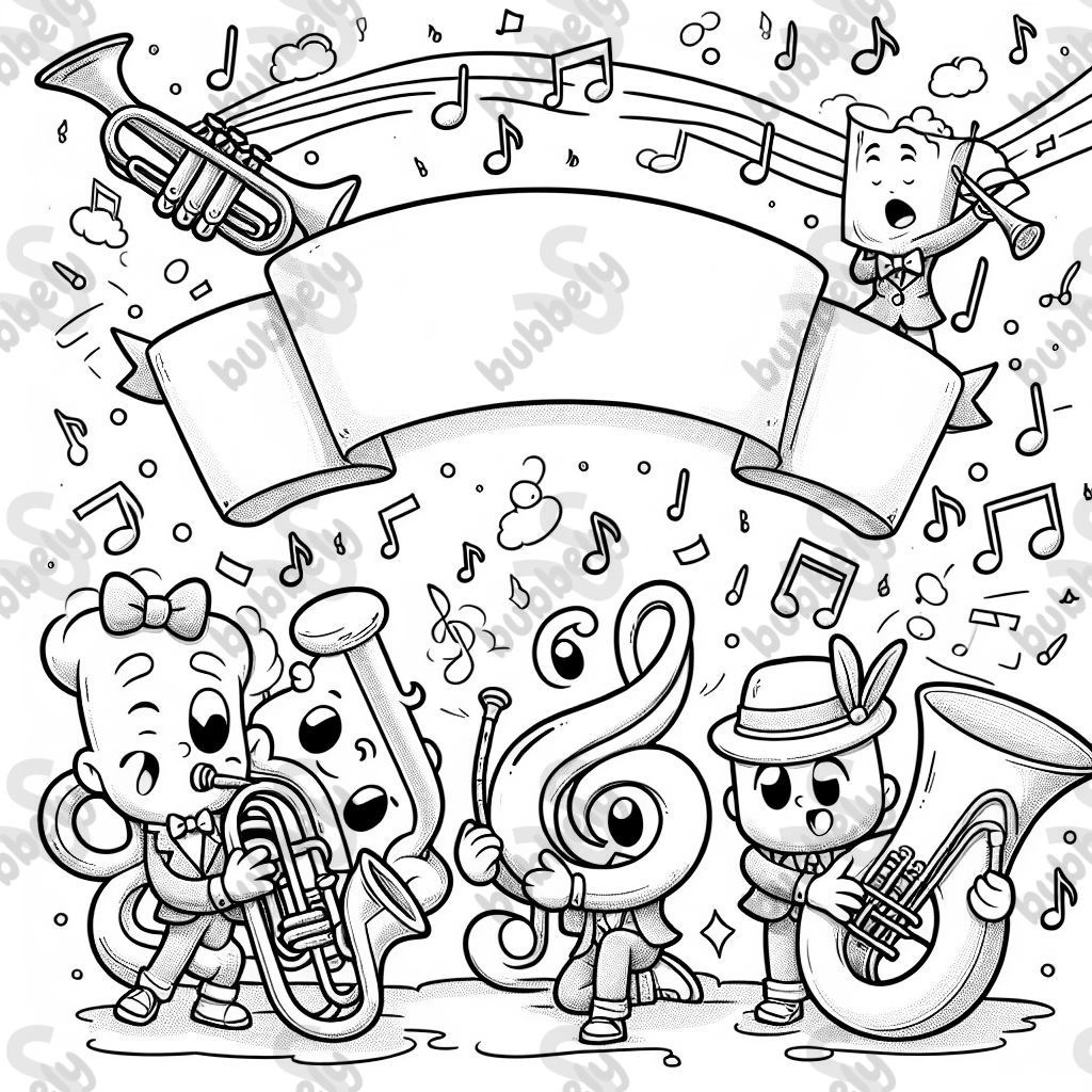 Musik noten trompete klarinette leerer banner cool