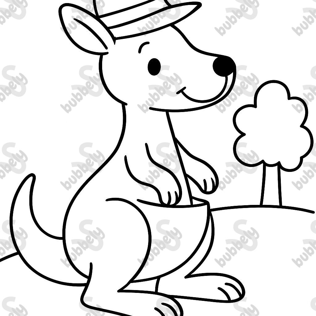 Kangaroo with Hat