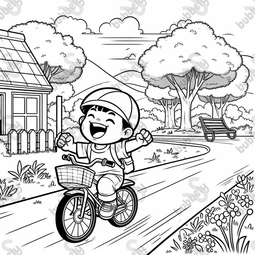 Kid riding a bike