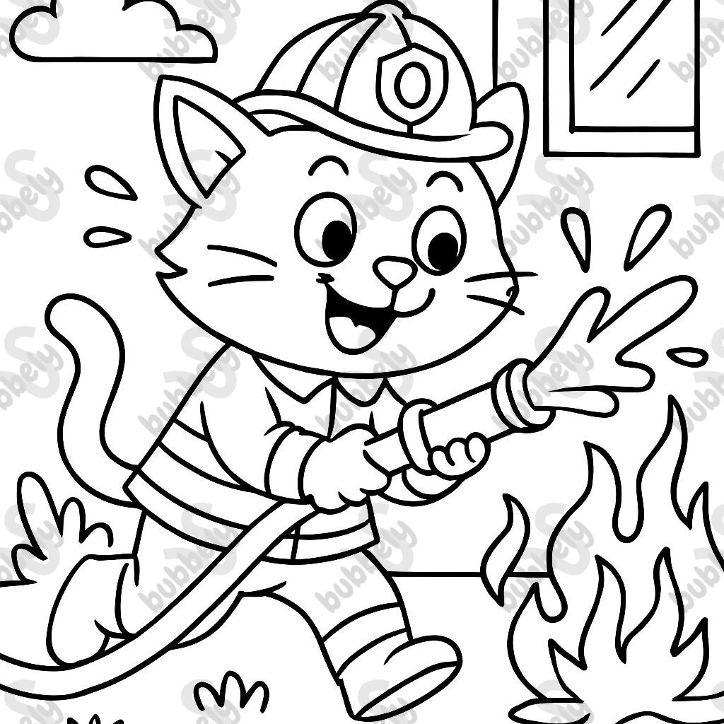 a cat who's a fireman