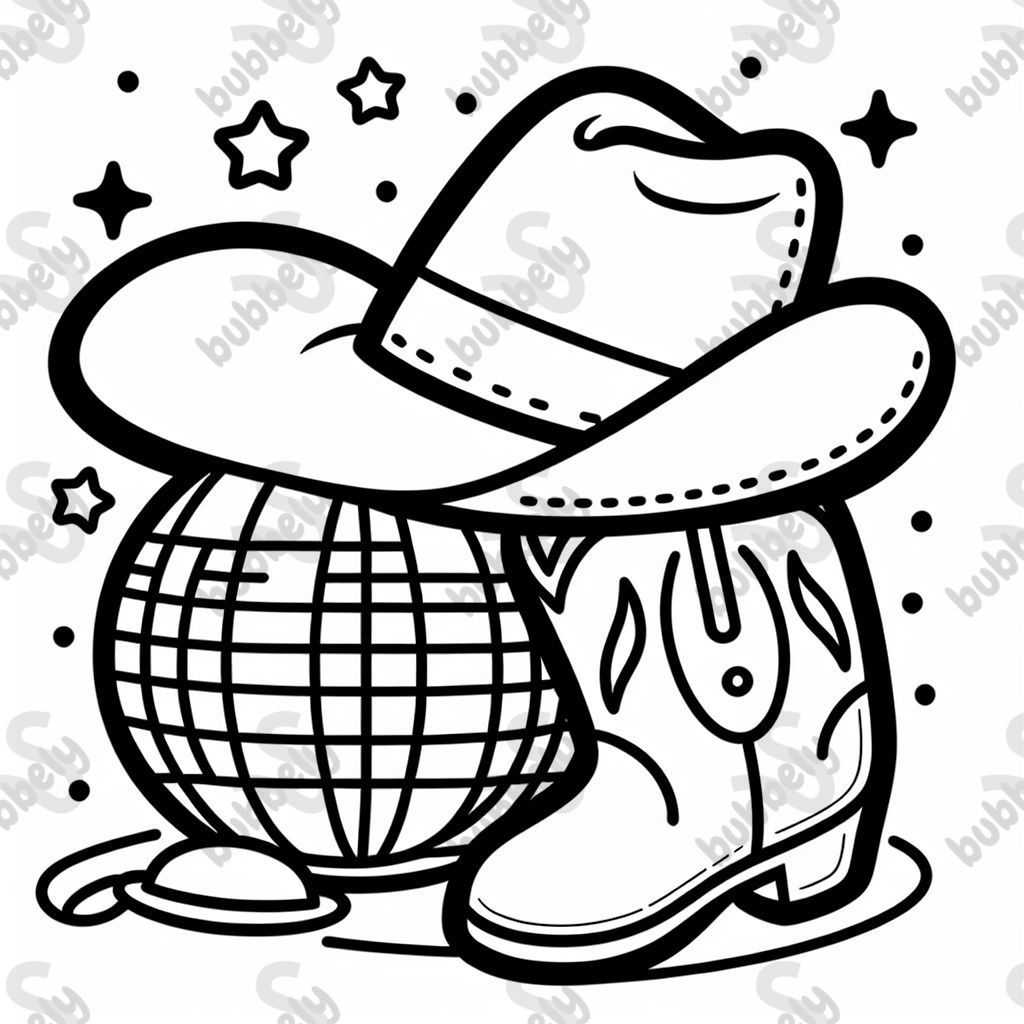 Disco ball and cowboy hat