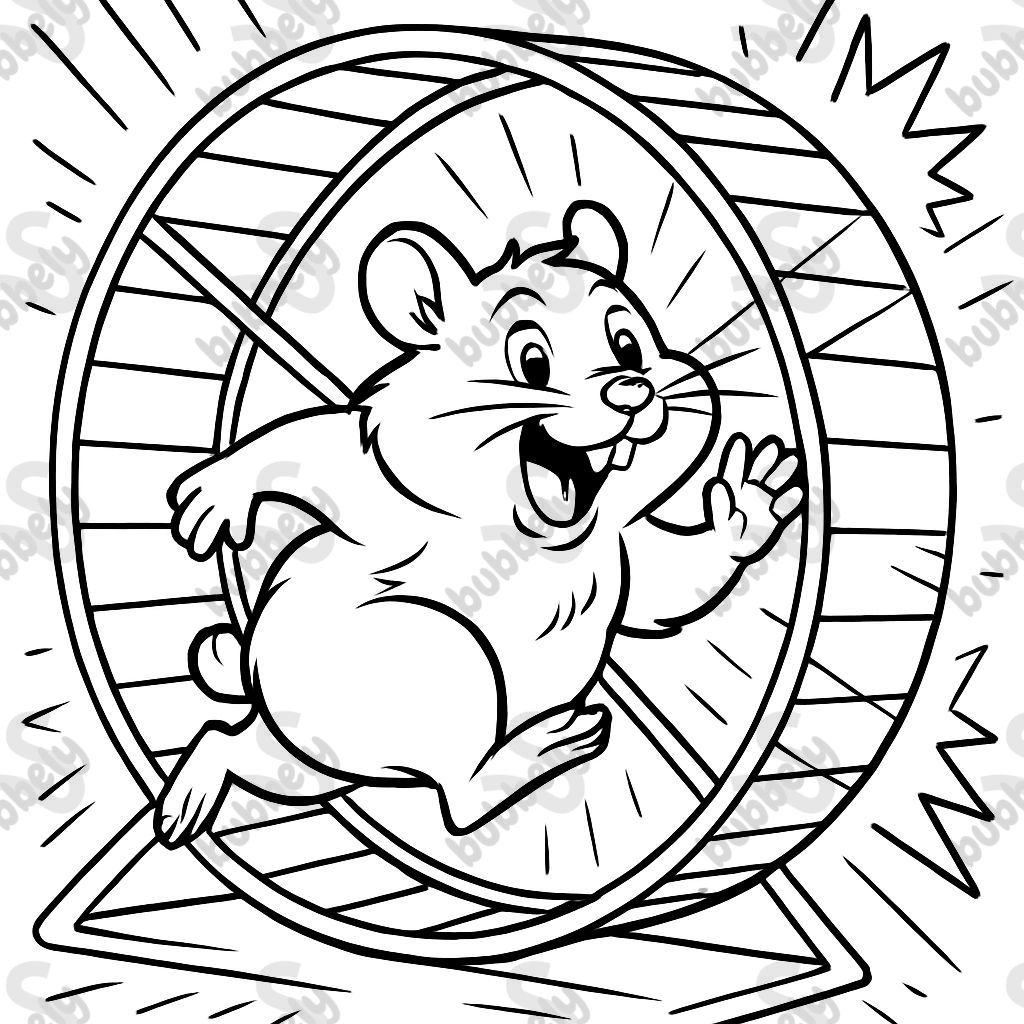 un hamster courant dans sa roue.