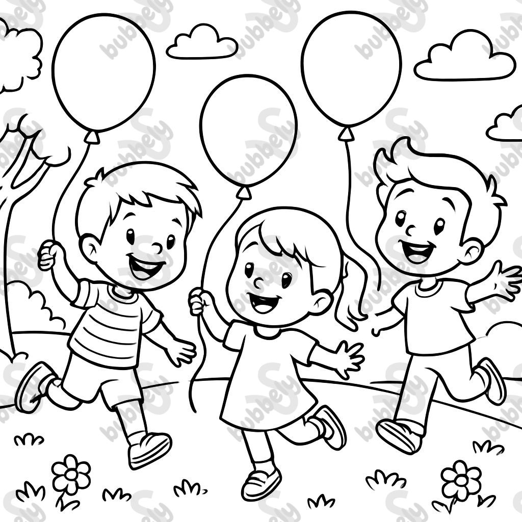 Enfants jouant avec des ballons