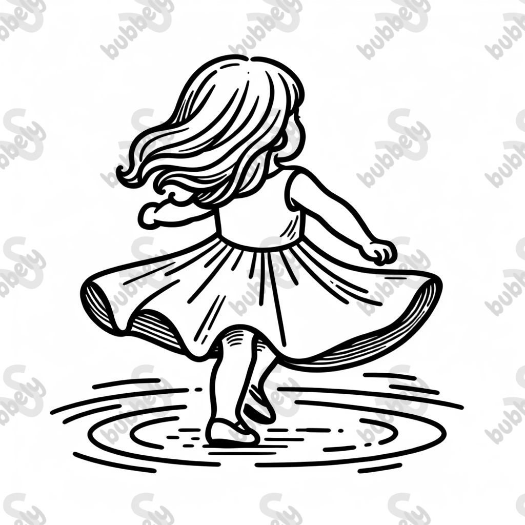 a girl twirling her dress while dancing